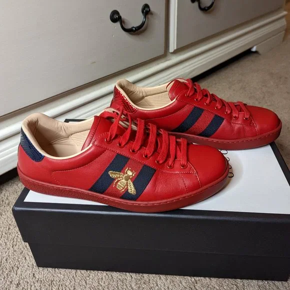 Gucci | Shoes | Gucci Mens Ace Embroidered Bee Sneaker Mens  display picture 1